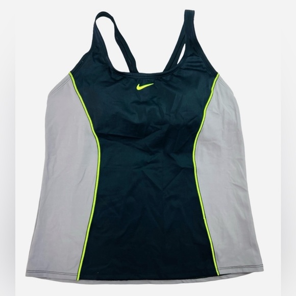 Nike Womens Color Surge Powerback Tankini Swimsuit Set Gray/Black Size XL - Picture 8 of 12